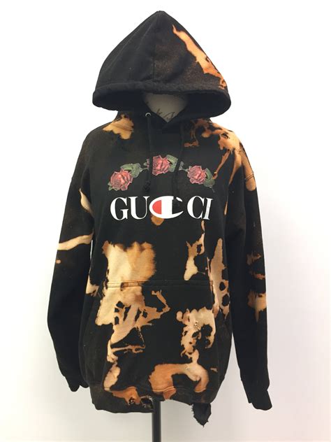 black gucci sweatshirt|Gucci distressed hoodie.